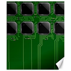 Green Circuit Board Pattern Canvas 8  X 10  by Nexatart