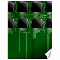 Green Circuit Board Pattern Canvas 12  x 16  