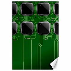 Green Circuit Board Pattern Canvas 20  X 30   by Nexatart