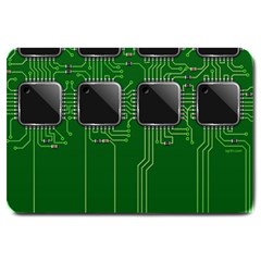 Green Circuit Board Pattern Large Doormat 