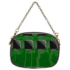 Green Circuit Board Pattern Chain Purses (two Sides) 