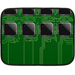 Green Circuit Board Pattern Fleece Blanket (Mini)