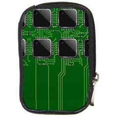 Green Circuit Board Pattern Compact Camera Cases