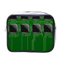 Green Circuit Board Pattern Mini Toiletries Bags