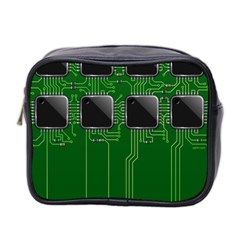 Green Circuit Board Pattern Mini Toiletries Bag 2-Side