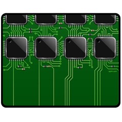 Green Circuit Board Pattern Fleece Blanket (medium)  by Nexatart