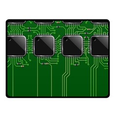 Green Circuit Board Pattern Fleece Blanket (Small)