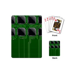 Green Circuit Board Pattern Playing Cards (Mini) 