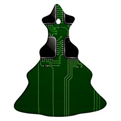 Green Circuit Board Pattern Ornament (Christmas Tree) 