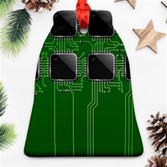 Green Circuit Board Pattern Ornament (Bell)