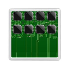 Green Circuit Board Pattern Memory Card Reader (Square) 