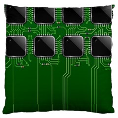 Green Circuit Board Pattern Large Cushion Case (One Side)