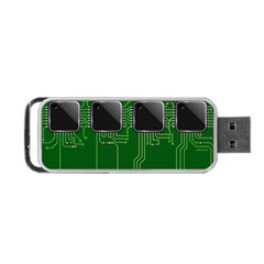 Green Circuit Board Pattern Portable USB Flash (One Side)