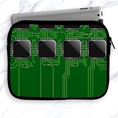 Green Circuit Board Pattern Apple Ipad 2/3/4 Zipper Cases by Nexatart