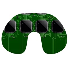 Green Circuit Board Pattern Travel Neck Pillows