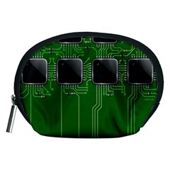 Green Circuit Board Pattern Accessory Pouches (Medium) 