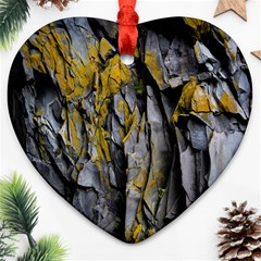 Grey Yellow Stone Ornament (Heart)