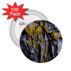 Grey Yellow Stone 2.25  Buttons (100 pack) 