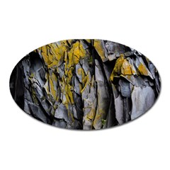 Grey Yellow Stone Oval Magnet