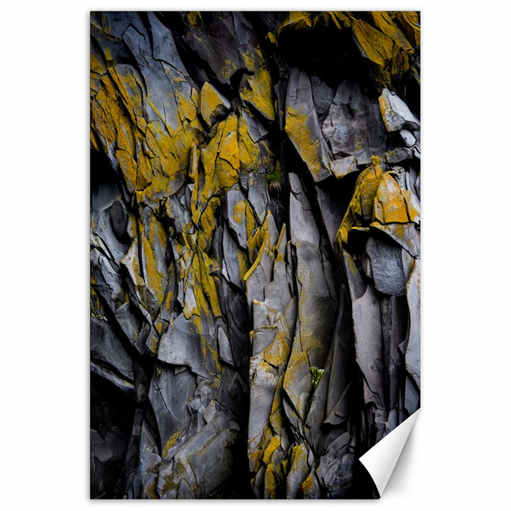 Grey Yellow Stone Canvas 20  x 30  