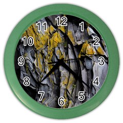 Grey Yellow Stone Color Wall Clocks