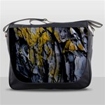 Grey Yellow Stone Messenger Bags Front