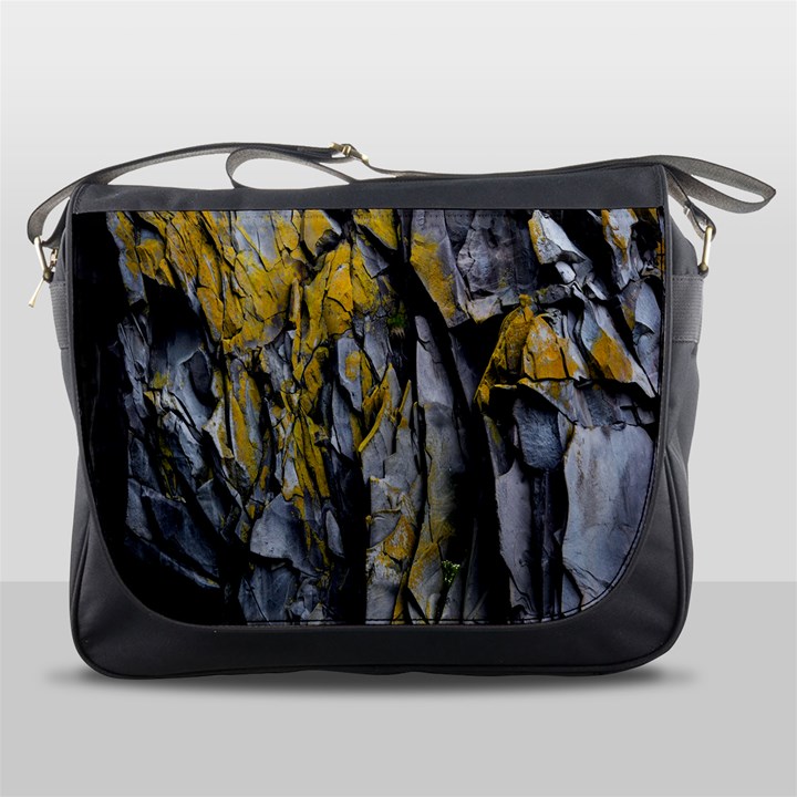 Grey Yellow Stone Messenger Bags