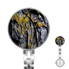 Grey Yellow Stone Stainless Steel Nurses Watch