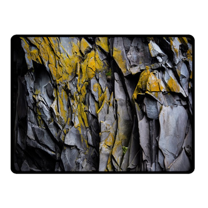 Grey Yellow Stone Double Sided Fleece Blanket (Small) 