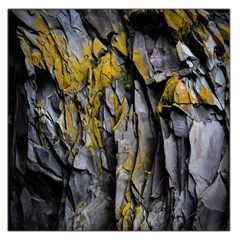 Grey Yellow Stone Large Satin Scarf (Square)