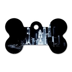 Kuala Lumpur Urban Night Building Dog Tag Bone (one Side) by Nexatart