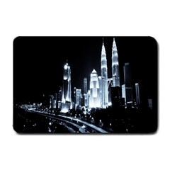 Kuala Lumpur Urban Night Building Small Doormat  by Nexatart