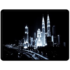 Kuala Lumpur Urban Night Building Fleece Blanket (large)  by Nexatart