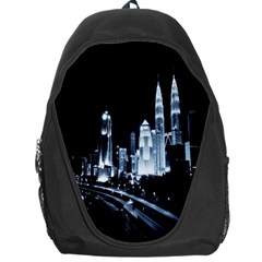 Kuala Lumpur Urban Night Building Backpack Bag by Nexatart