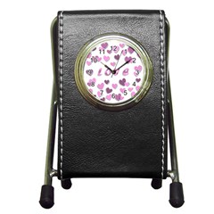 Love Valentine S Day 3d Fabric Pen Holder Desk Clocks by Nexatart