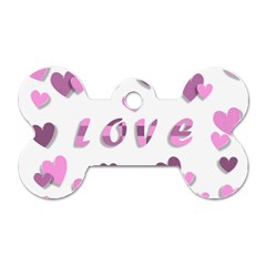 Love Valentine S Day 3d Fabric Dog Tag Bone (one Side) by Nexatart