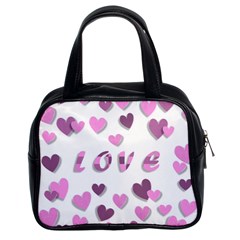 Love Valentine S Day 3d Fabric Classic Handbags (2 Sides) by Nexatart