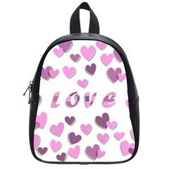 Love Valentine S Day 3d Fabric School Bags (small)  by Nexatart