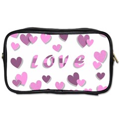 Love Valentine S Day 3d Fabric Toiletries Bags by Nexatart