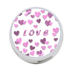 Love Valentine S Day 3d Fabric 4-port Usb Hub (two Sides)  by Nexatart