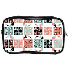 Mint Black Coral Heart Paisley Toiletries Bags by Nexatart