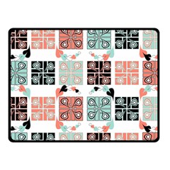 Mint Black Coral Heart Paisley Fleece Blanket (small) by Nexatart