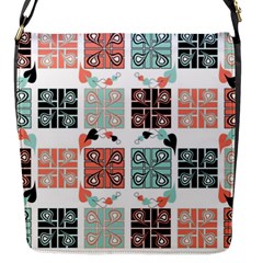 Mint Black Coral Heart Paisley Flap Messenger Bag (s) by Nexatart