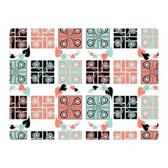 Mint Black Coral Heart Paisley Double Sided Flano Blanket (mini)  by Nexatart