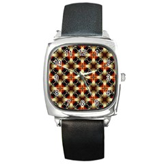 Kaleidoscope Image Background Square Metal Watch by Nexatart