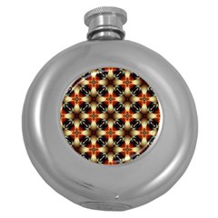 Kaleidoscope Image Background Round Hip Flask (5 Oz) by Nexatart