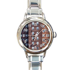 New York Building Windows Manhattan Round Italian Charm Watch