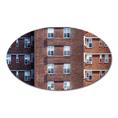 New York Building Windows Manhattan Oval Magnet