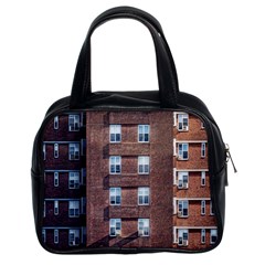 New York Building Windows Manhattan Classic Handbags (2 Sides) by Nexatart