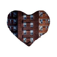 New York Building Windows Manhattan Standard 16  Premium Heart Shape Cushions by Nexatart